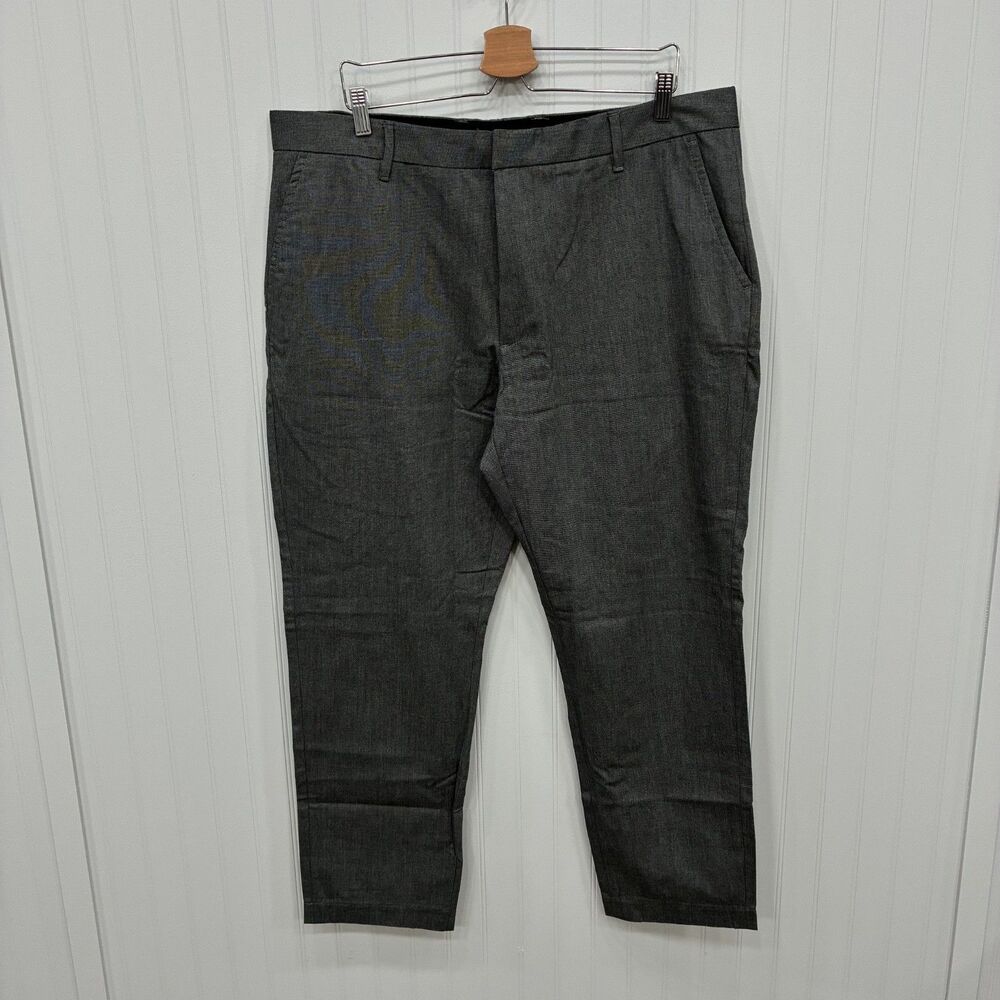 Bonobos Mens Gray Stretch Dress Pants Slim Fit Flat Front Trousers 40x30